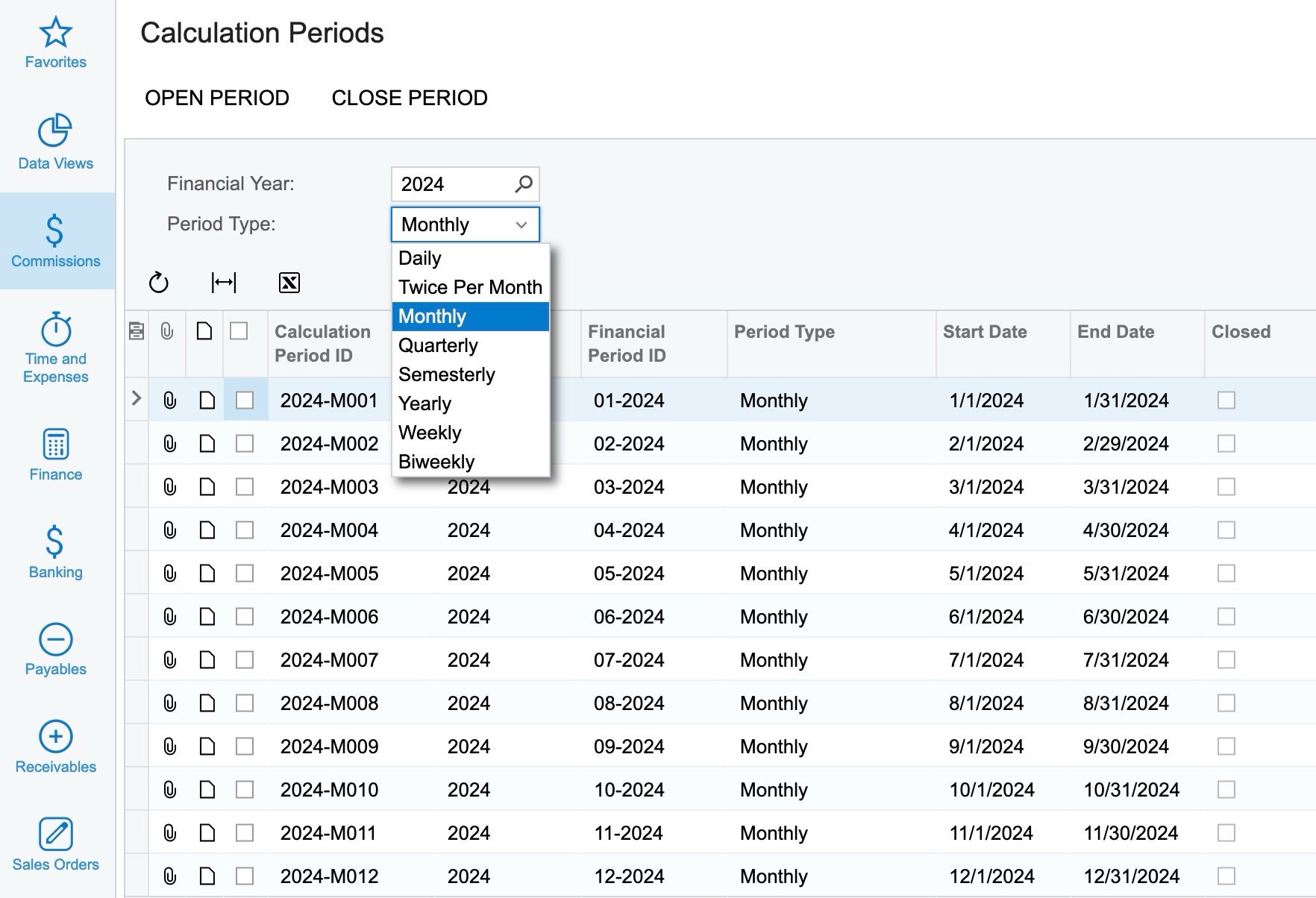 Calculation Periods