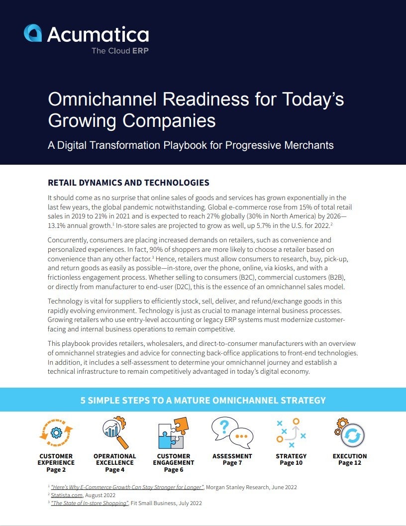 Assess Your Omnichannel Readiness with Acumatica’s New Playbook