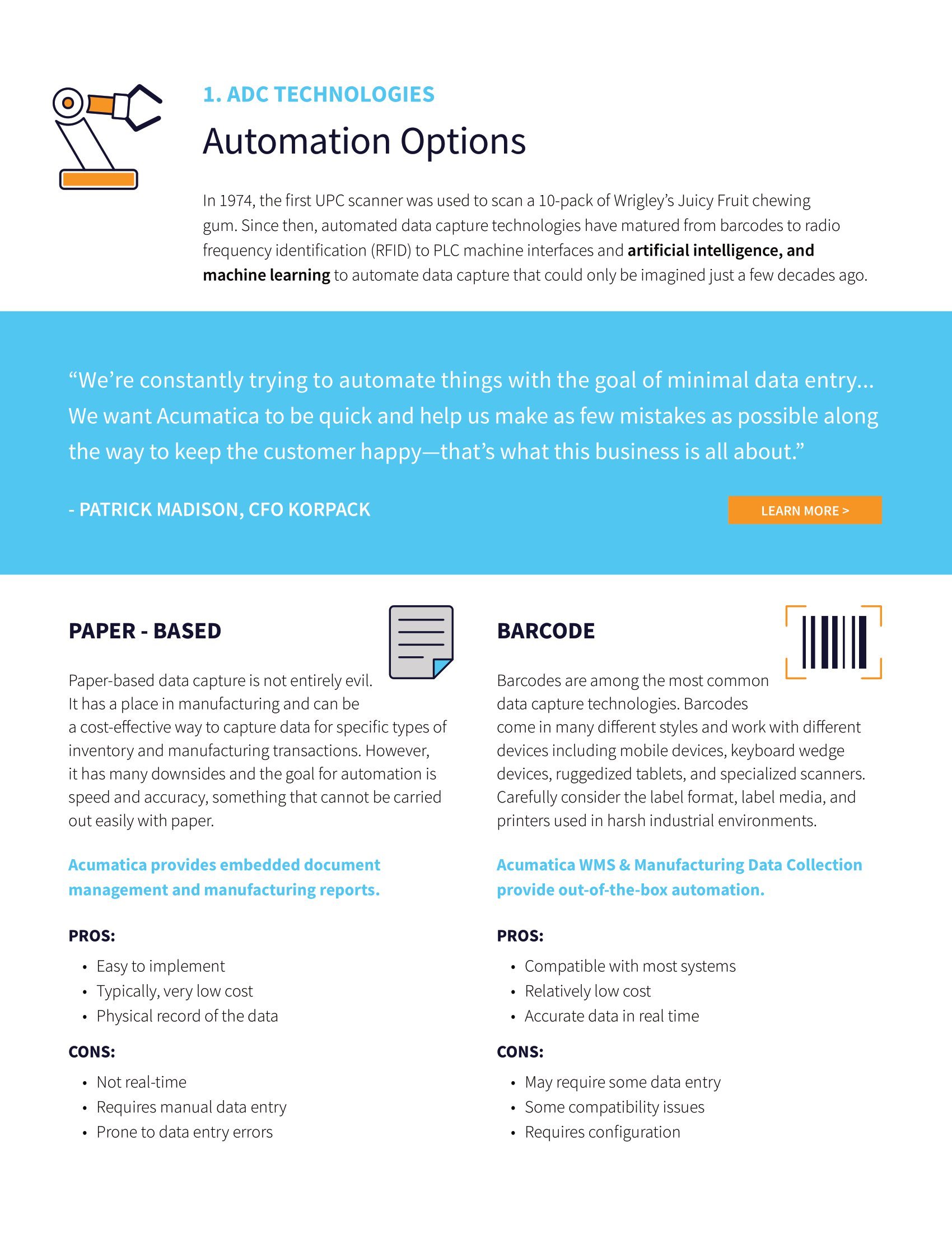 Saisie automatisée des données pour les fabricants, page 2