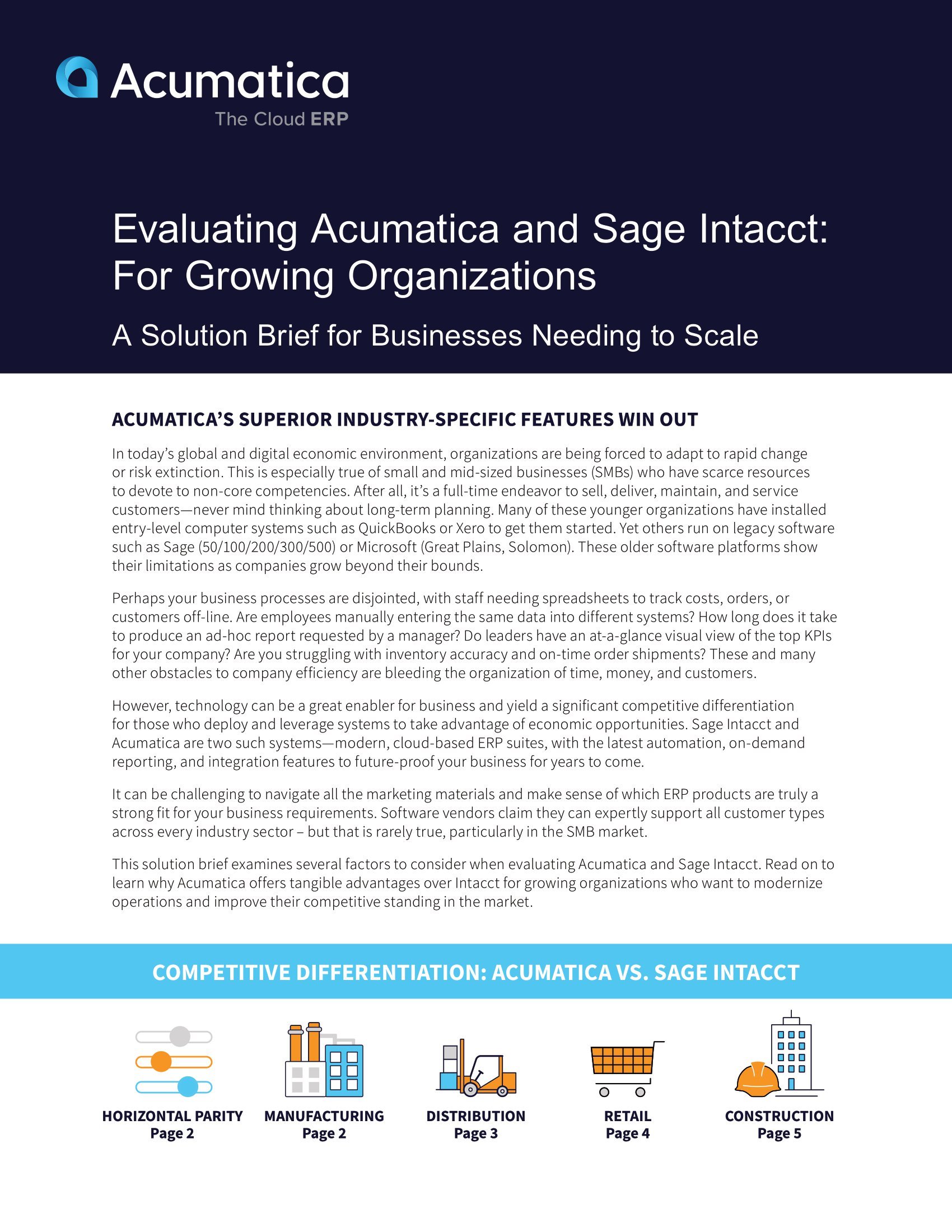 Evaluating Acumatica and Sage Intacct for Businesses Needing to Scale