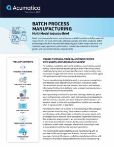 Batch Process Manufacturing