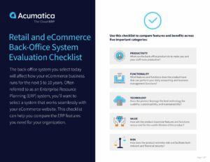 Liste de contrôle pour l'évaluation des systèmes de commerce de détail et de commerce électronique