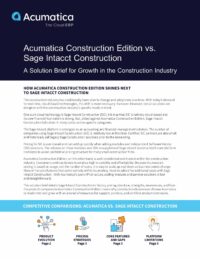 Explore Sage Intacct Construction Limitations and Acumatica Construction Edition Benefits