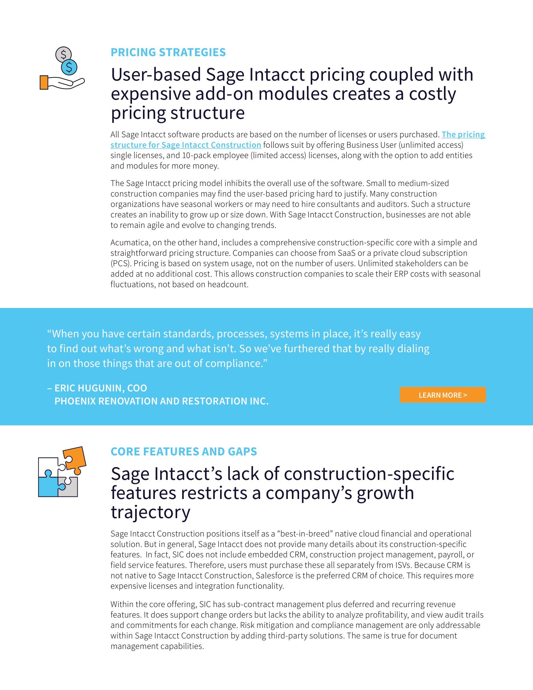 Comparación de Acumatica Construction Edition con Sage Intacct Construction, página 2