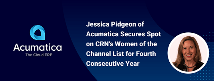 Jessica Pidgeon, de Acumatica, figura en la lista de mujeres del canal de CRN por cuarto año consecutivo
