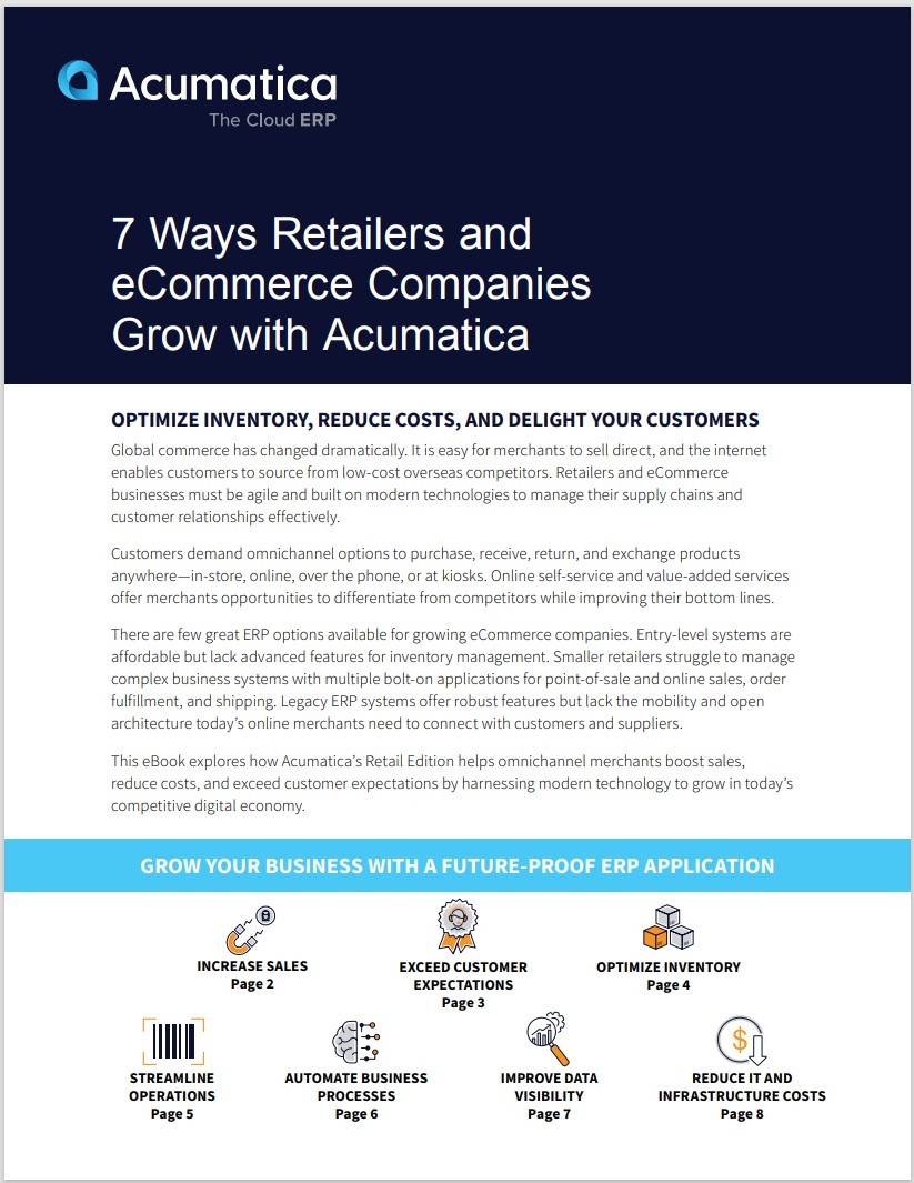 Retailers and eCommerce Companies Grow with Acumatica