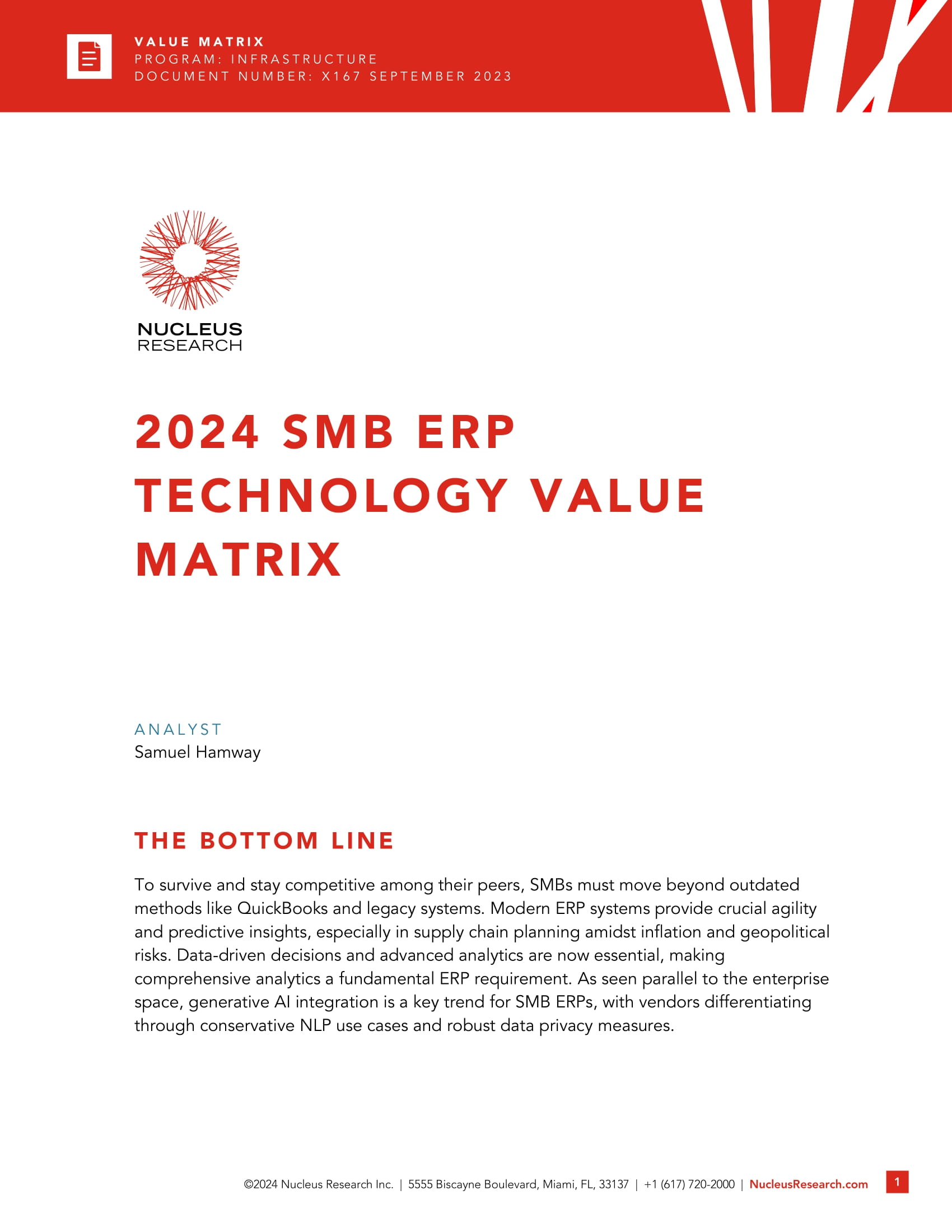 Nucleus Research Designates Acumatica as Leader in 2024 Value Matrix , page 0