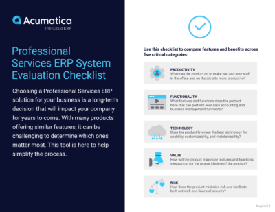 Evaluating Professional Services ERP Software with Our Checklist