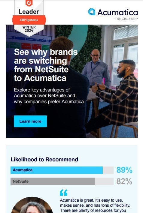 Switching from NetSuite to Acumatica