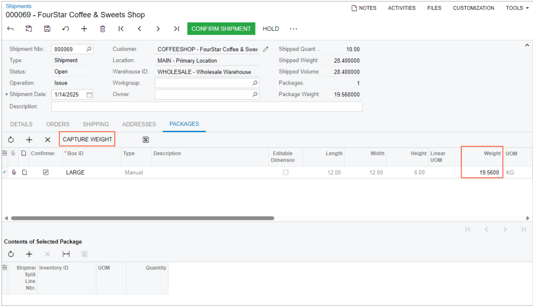 Distribution-Ship-Package-Weights